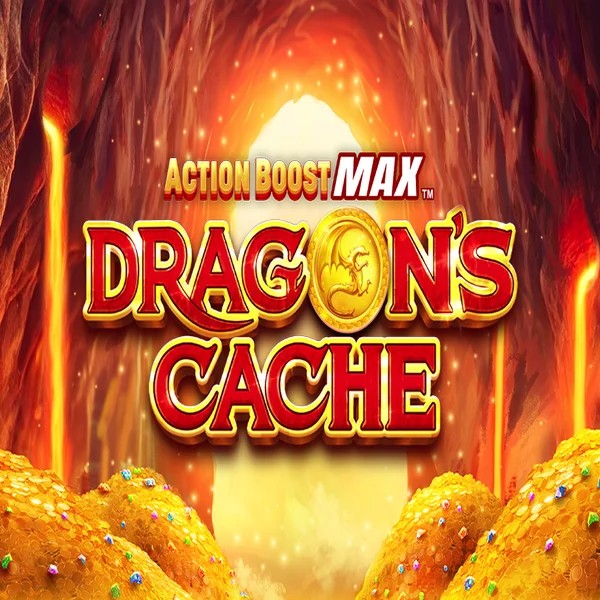 Slots logo of Action Boost Max Dragon's Cache from SpinPlay Games at CrownPlay Casino