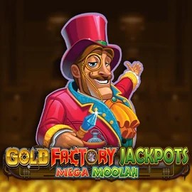 Gold Factory Jackpots Mega Moolah game by Aurum Signature Studios – logo hosted on CrownPlay Casino